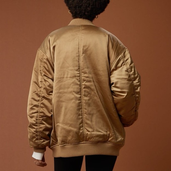 Aerie Satin Bomber Jacket, S/M, NWOT - Picture 3 of 8